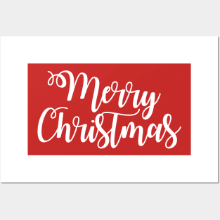 Merry Christmas Holiday calligraphy Posters and Art